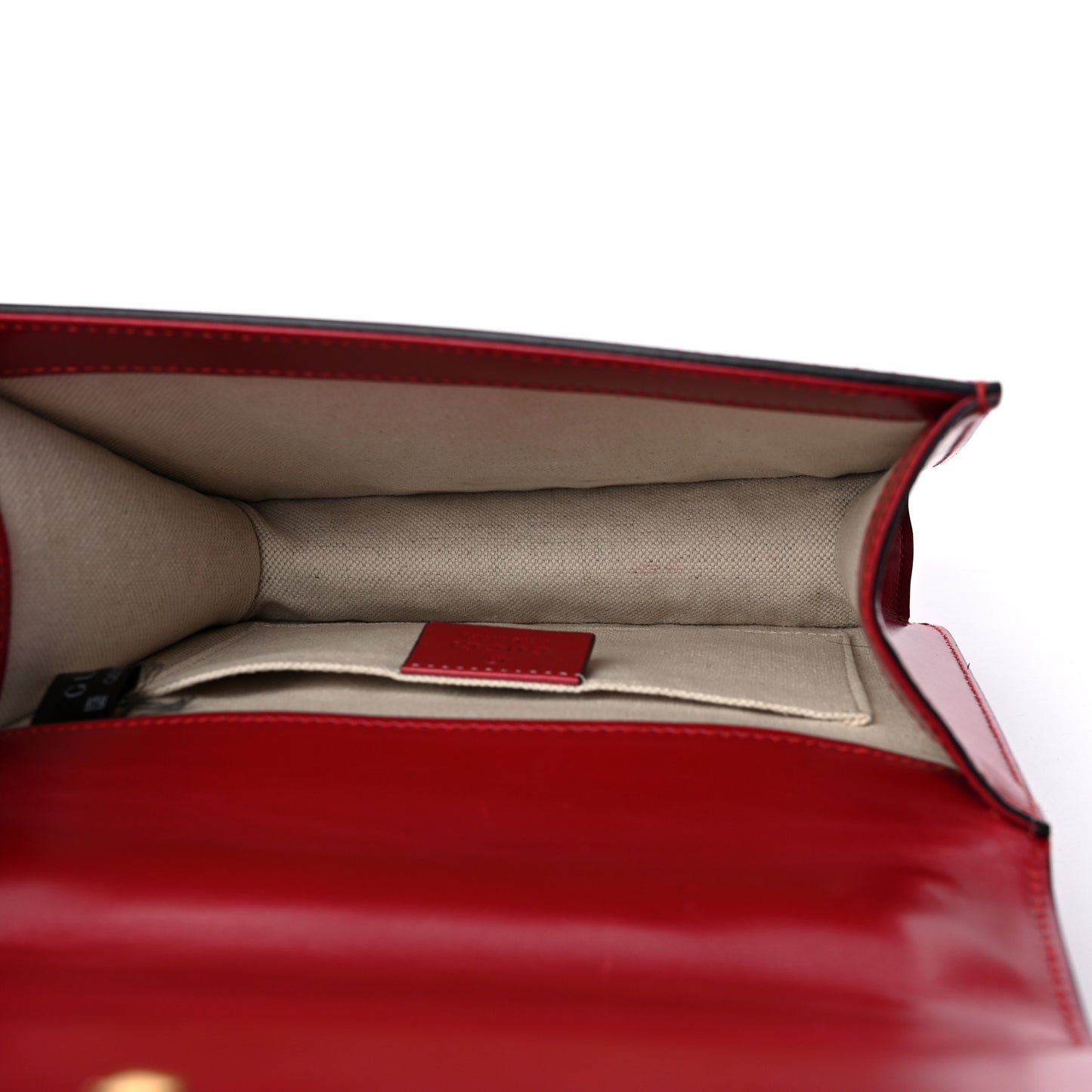 Knight Calfskin Small GG Marmont Chain Handle Bag Hibiscus Red