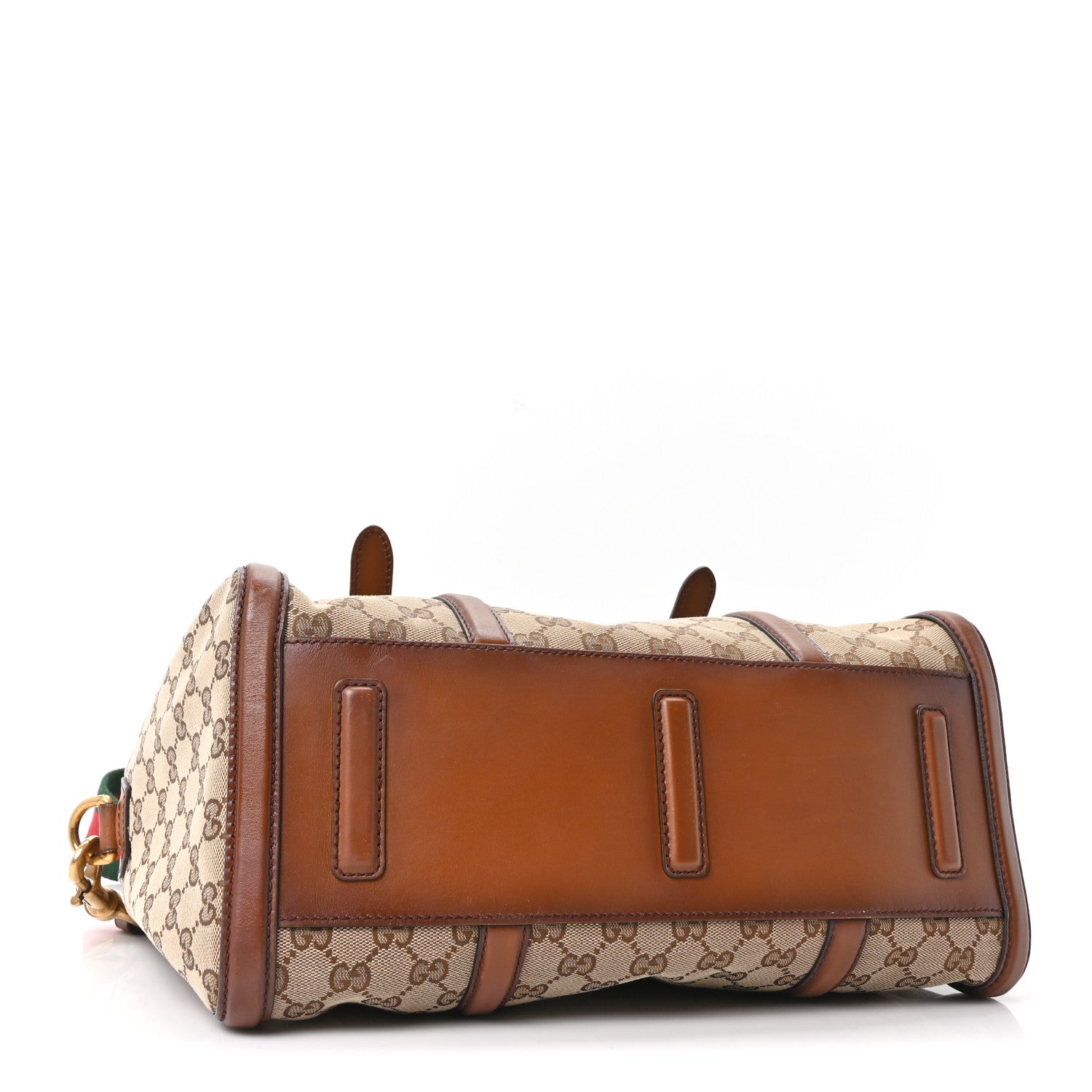 Gucci Monogram Medium Lady Web Boston Bag Beige Cuir 4 of 10