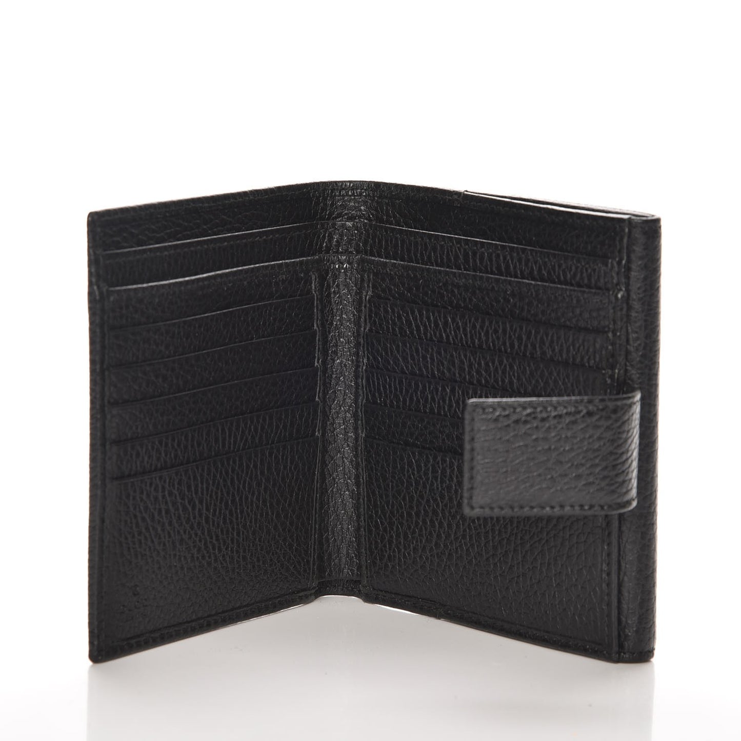 Dollar Calfskin Double G French Flap Wallet Black