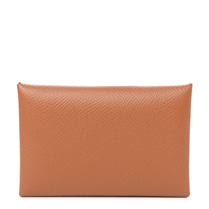 Hermes Epsom Calvi Card Case Gold 1 of 7