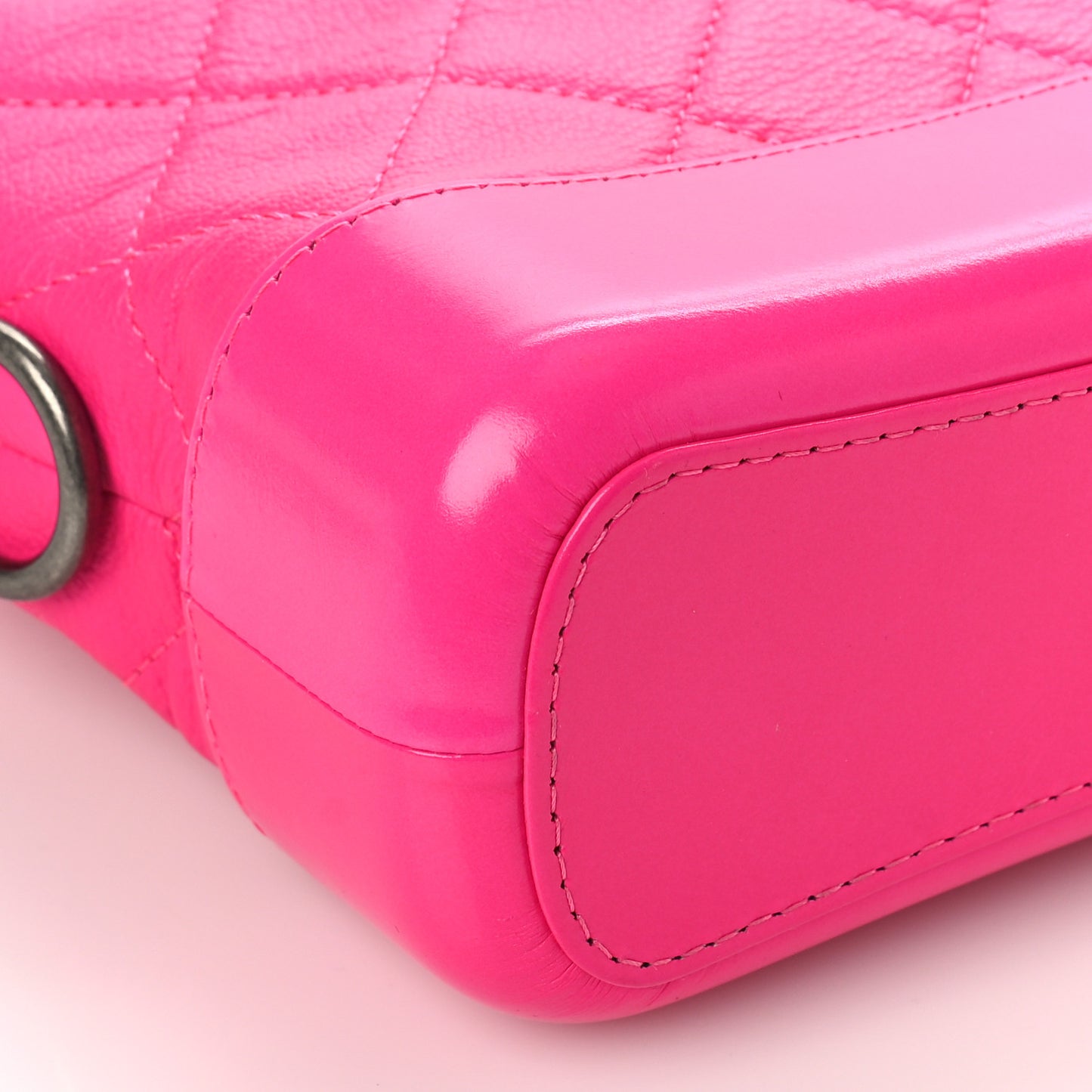 Goatskin Quilted Small Gabrielle Hobo Pink