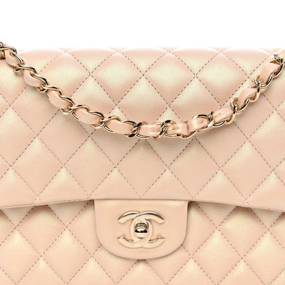 Chanel Iridescent Calfskin Quilted Medium Double Flap Beige 8 of 11