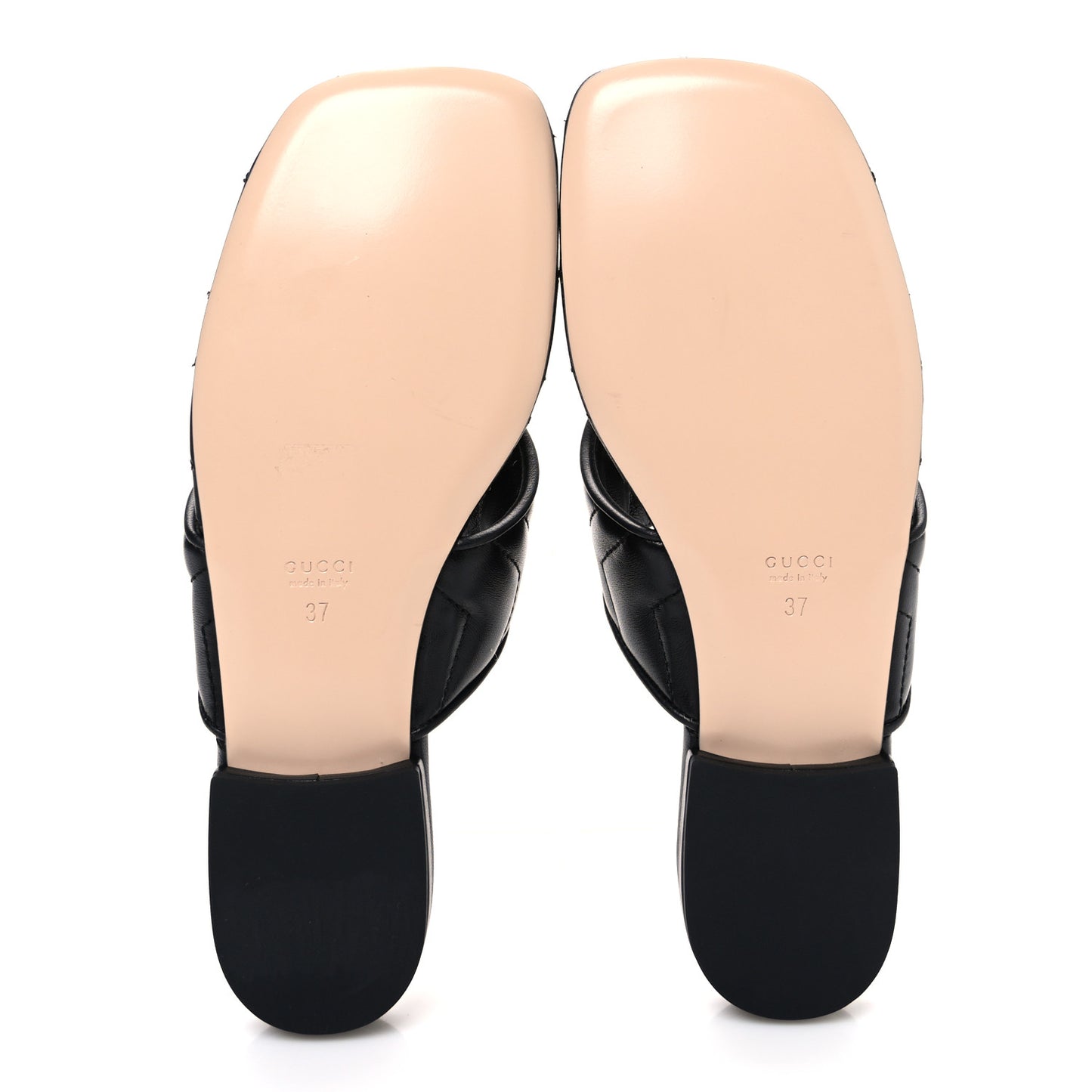 Nappa Charlotte Double G Marmont Thong Sandals 37 Black