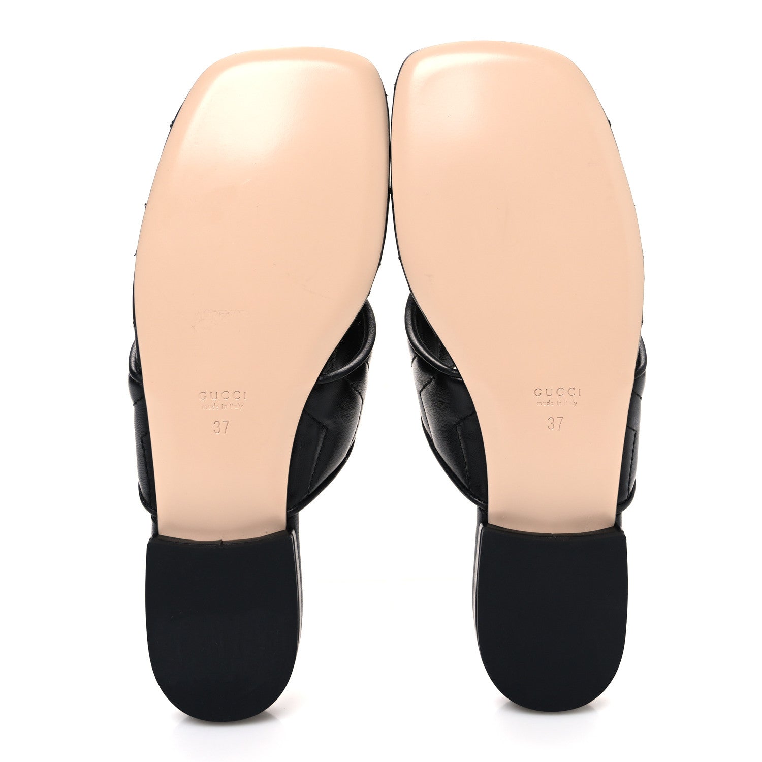 Gucci Nappa Charlotte Double G Marmont Thong Sandals 37 Black 7 of 11