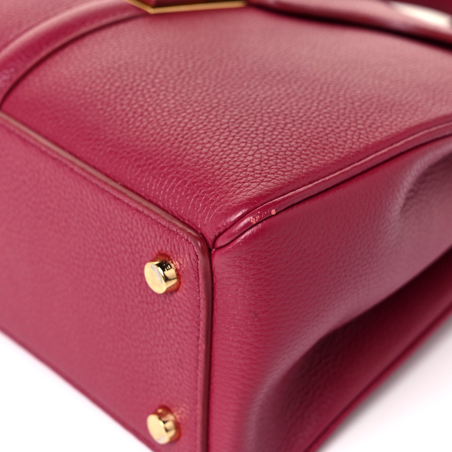 Celine Grained Calfskin Small 16 Top Handle Bag Rasberry 13 of 16