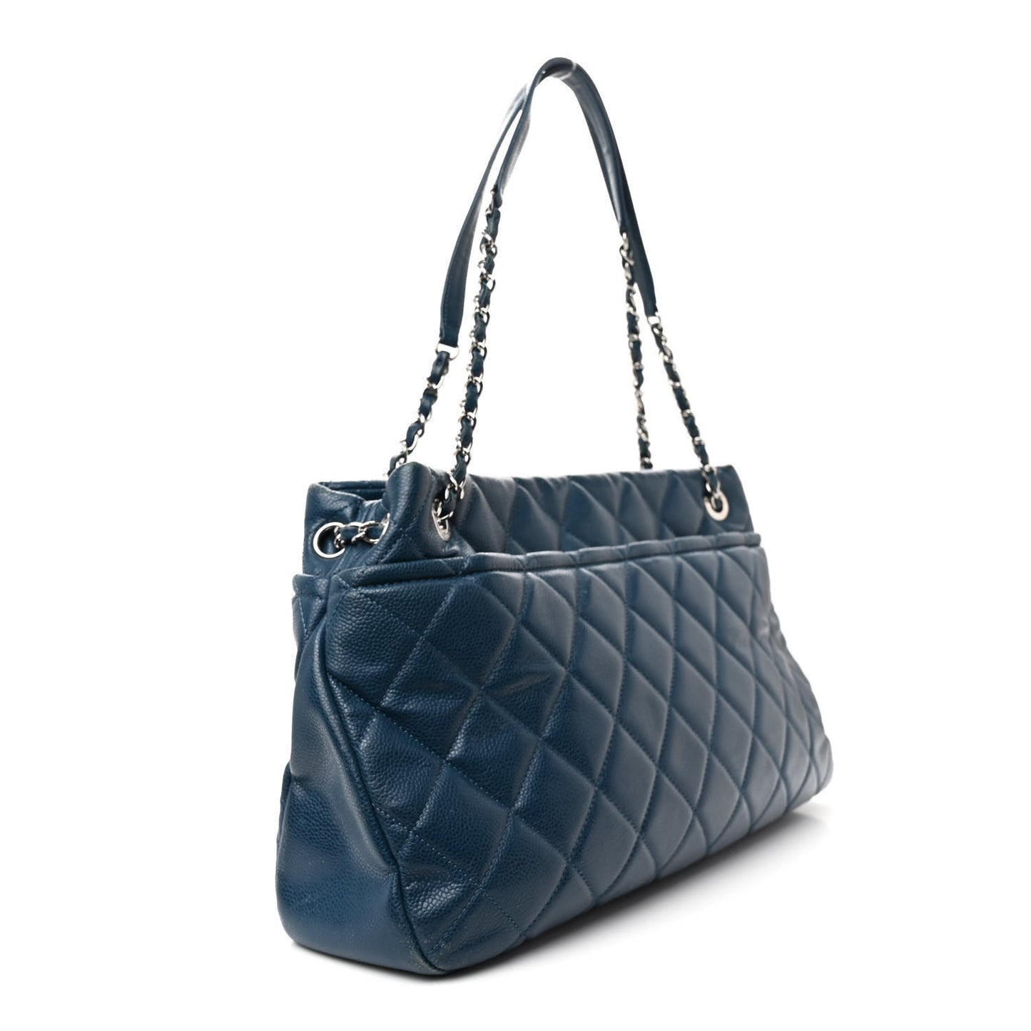 Caviar Quilted Timeless CC Soft Tote Blue