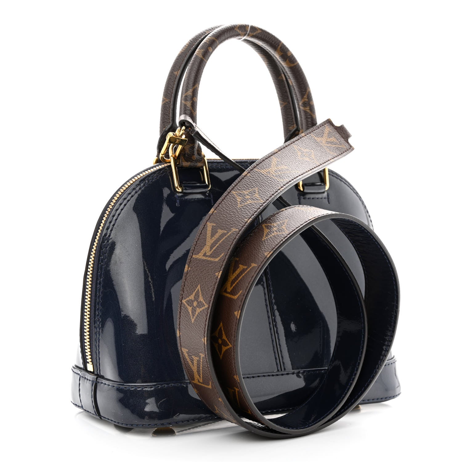 Louis Vuitton Patent Monogram Alma BB Marine 3 of 11