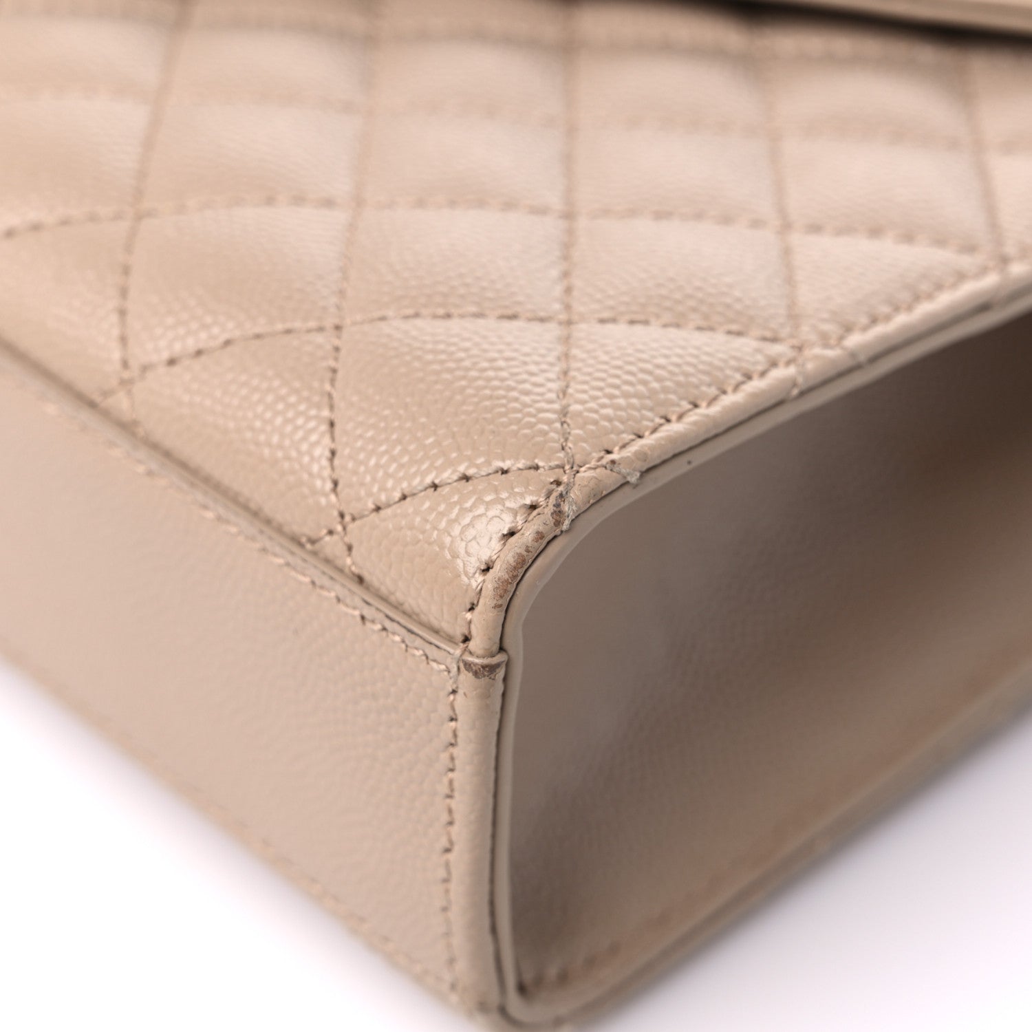 Saint Laurent Grain De Poudre Textured Mixed Matelasse Medium Triquilt Monogram Satchel Dark Beige 9 of 16