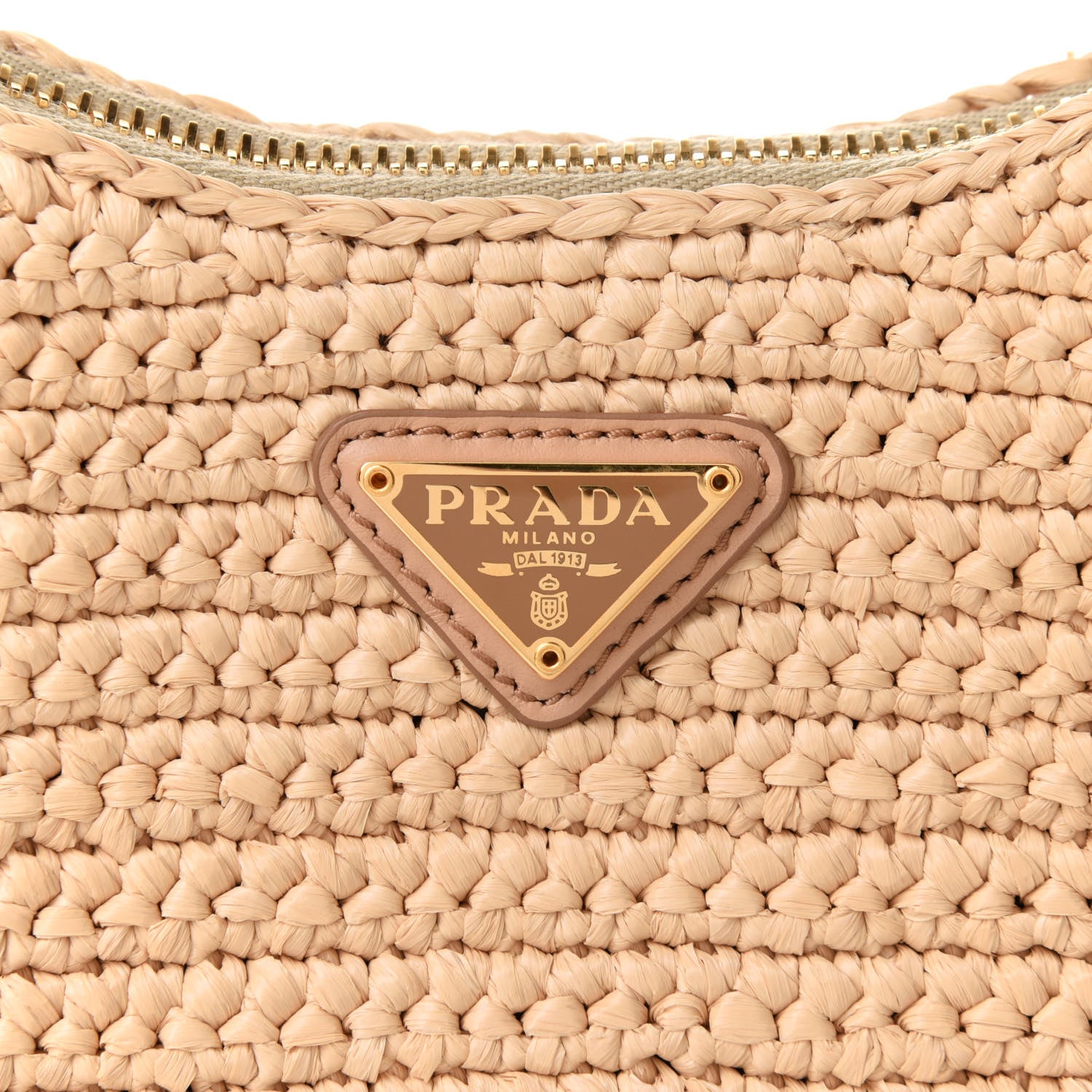 Prada Yarn Raffia Effect Crochet Re-Edition 2005 Shoulder Bag Naturale 10 of 13