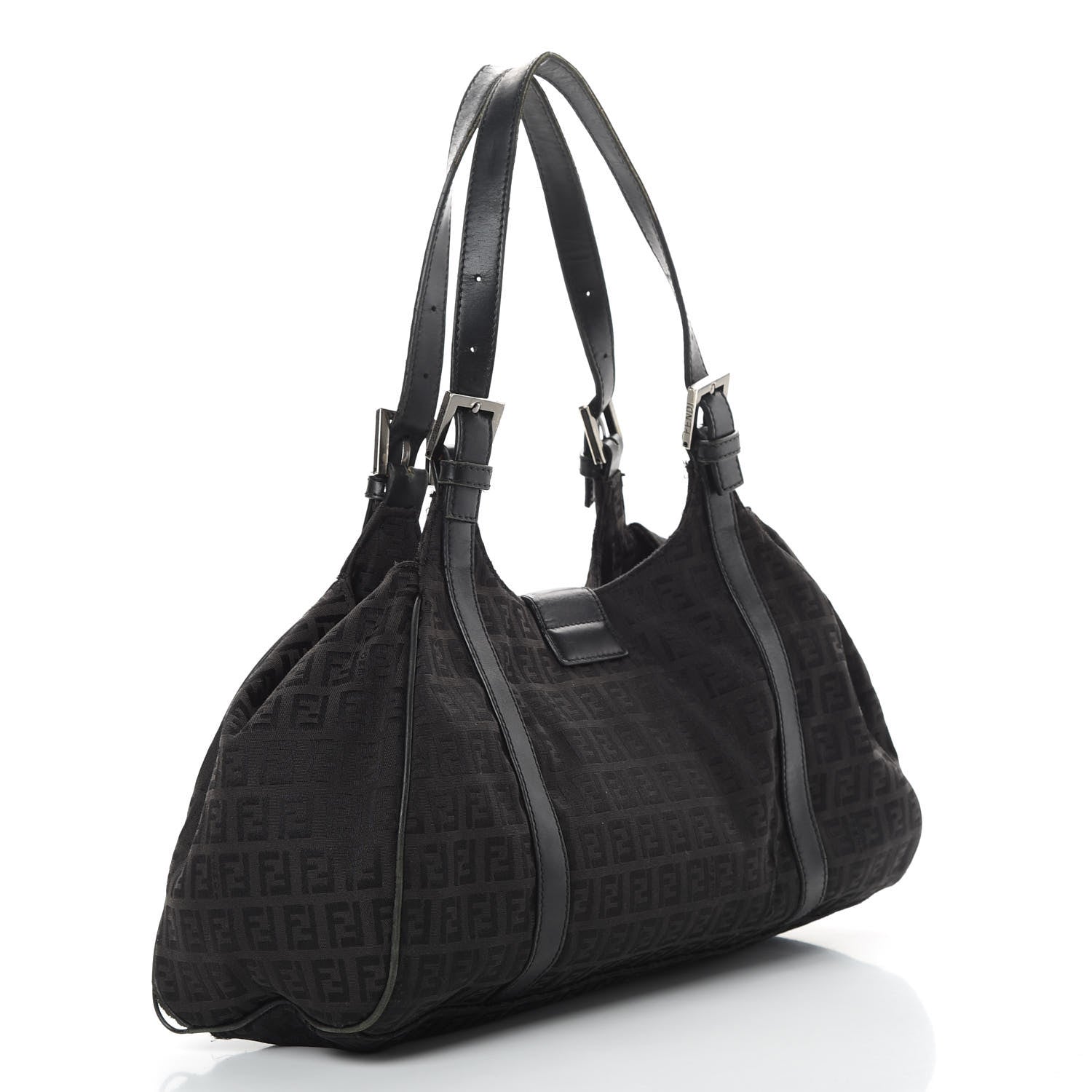 Fendi Zucchino Shoulder Bag Black 3 of 17