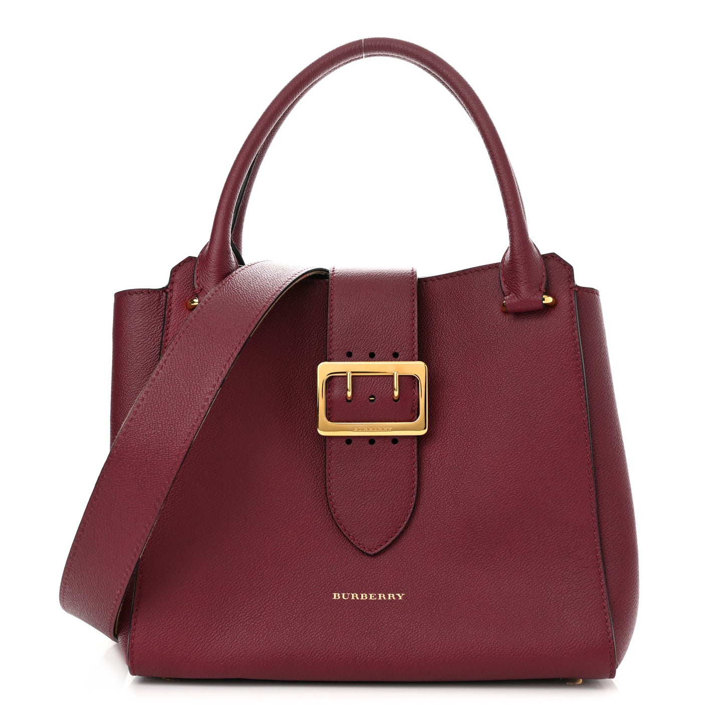 Soft Grain Medium Buckle Tote Dark Plum