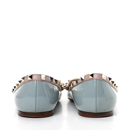 Valentino Garavani Patent Rockstud Ballerina Flats 38.5 Nube Poudre 7 of 11