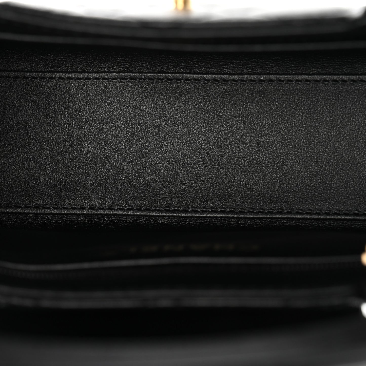 Shiny Aged Calfskin Quilted Nano Kelly Shopper Black