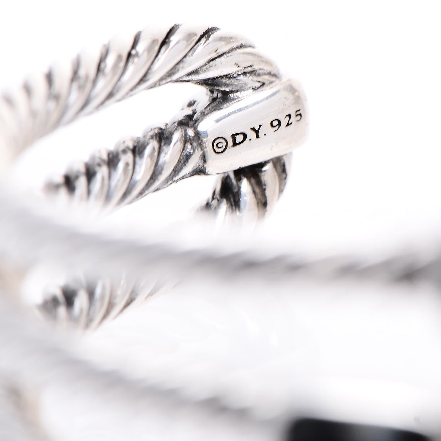 David Yurman Sterling Silver Blue Topaz Hampton Blue Topaz Three Row Confetti Cuff Bracelet 5 of 5
