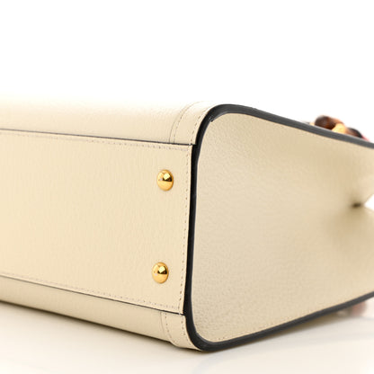 Gucci Textured Dollar Calfskin Web Small Diana Tote Bag Mystic White 9 of 11