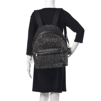 Saint Laurent Glitter Canvas City Backpack Gun Metal 5 of 14