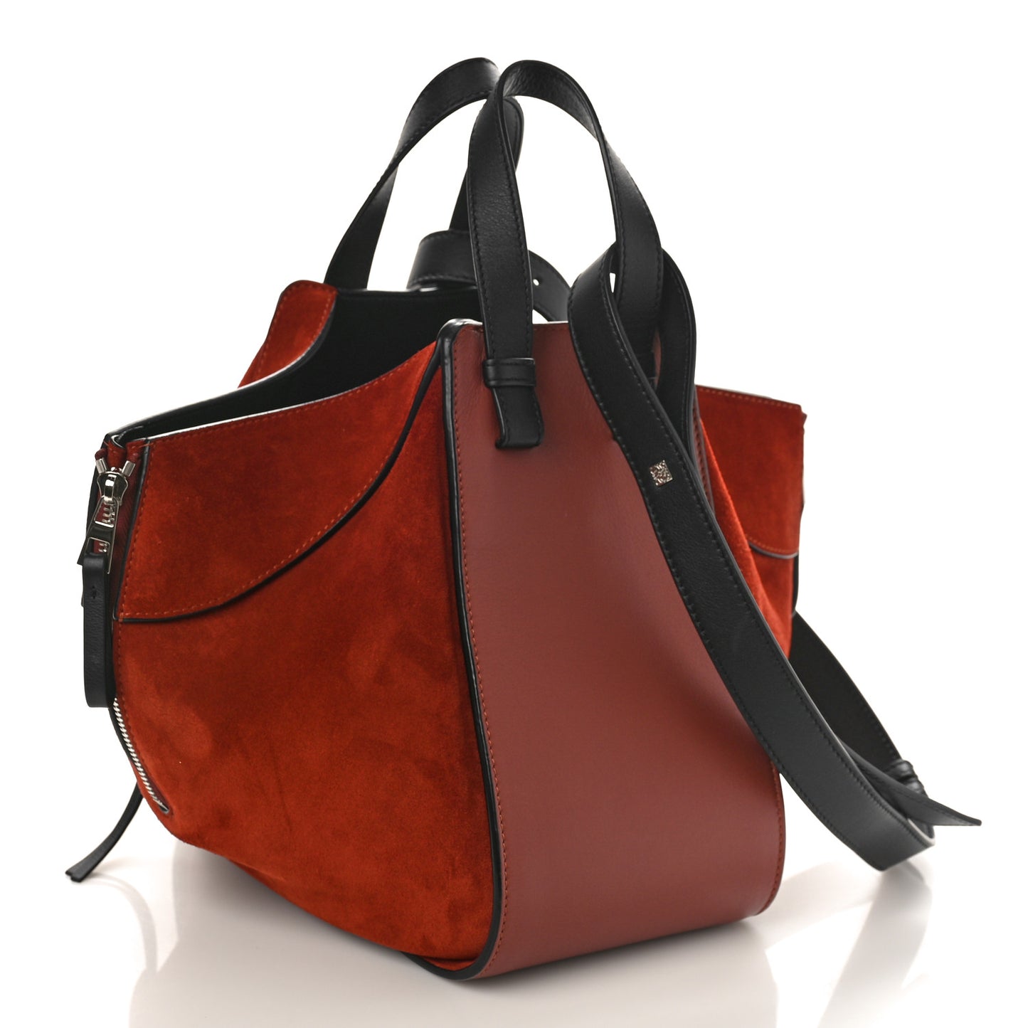 Calfskin Suede Small Hammock Shoulder Bag Red