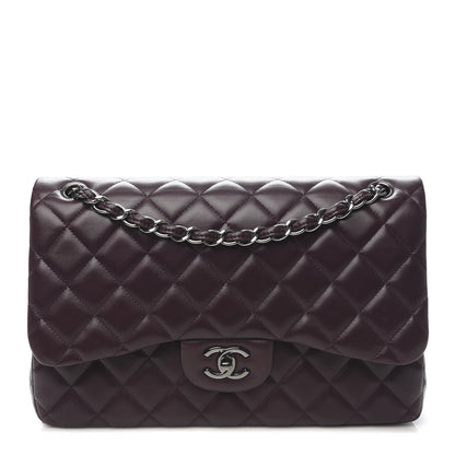 Chanel Lambskin Quilted Jumbo Double Flap Purple 1 of 12