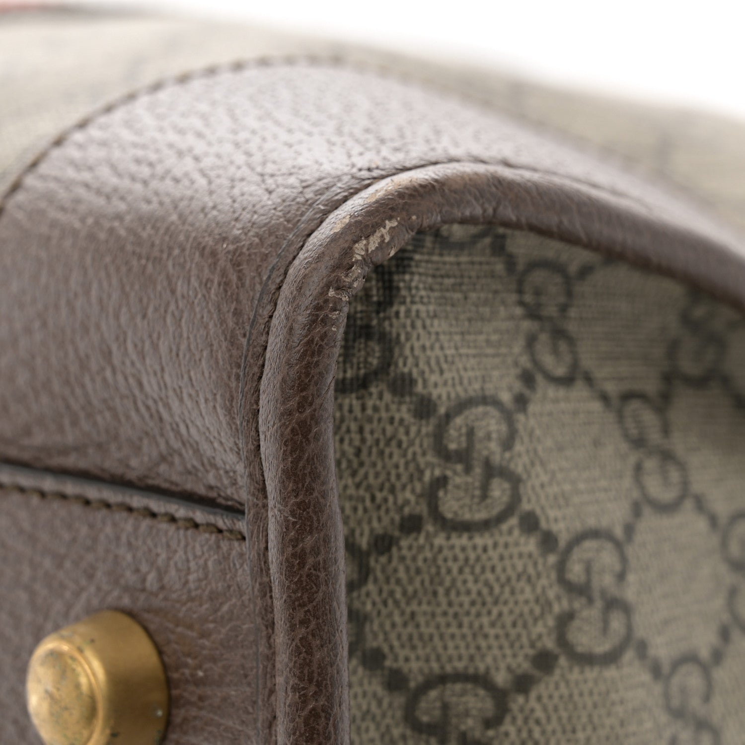 Gucci Soft GG Supreme Monogram Textured Dollar Calfskin Web Large Ophidia Carry-On Duffle Bag Beige Ebony New Acero 11 of 14