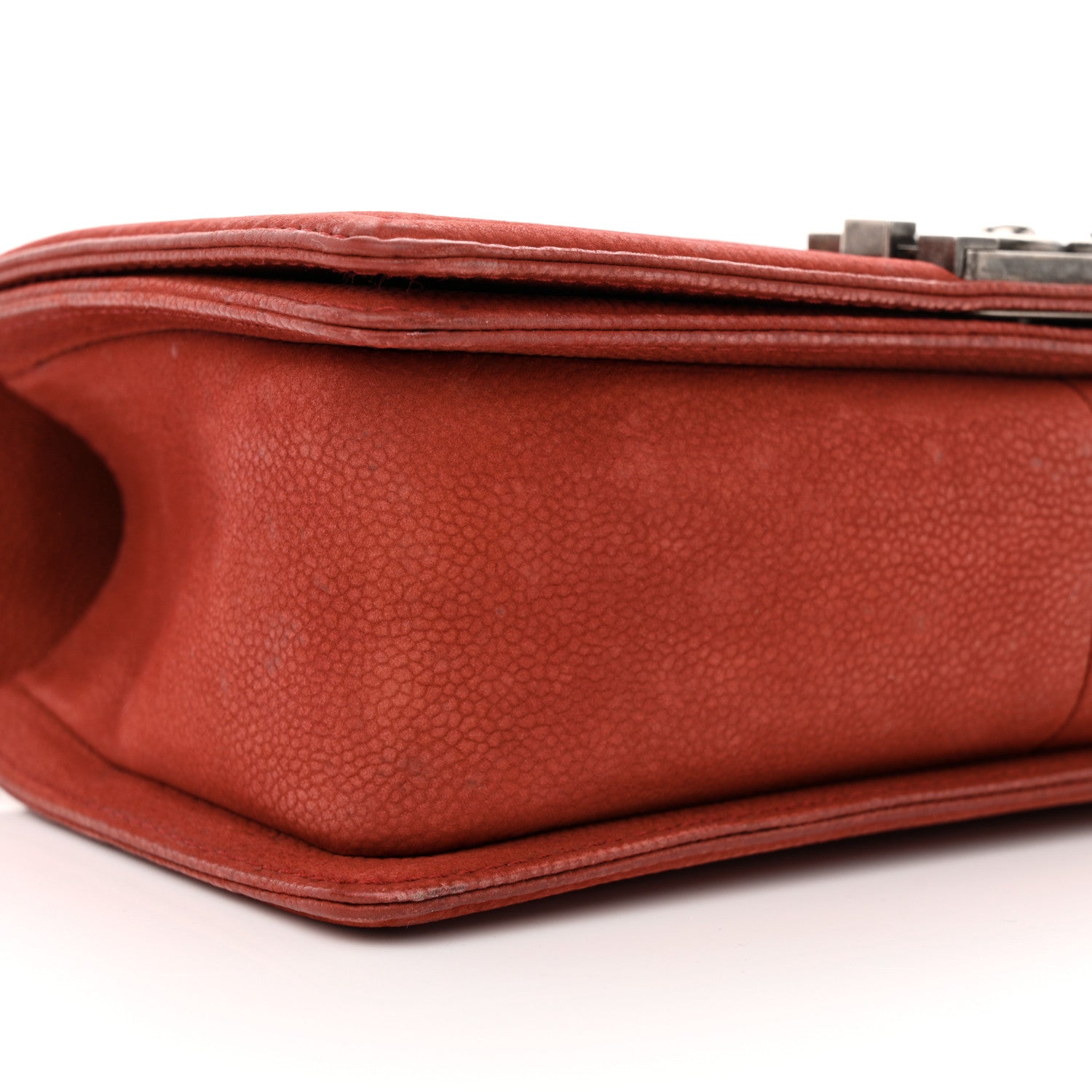 Chanel Suede Caviar Quilted Medium Boy Flap Red 9 of 17