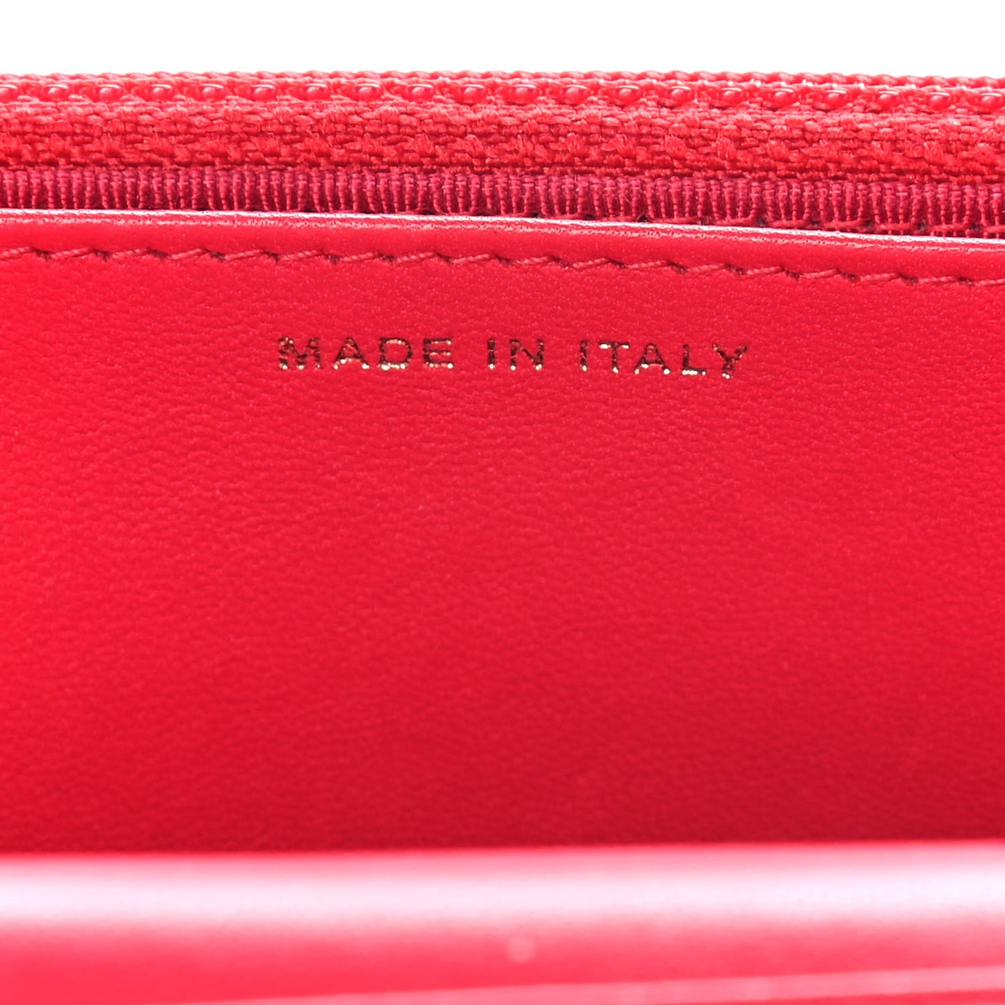 Lambskin Quilted Wallet On Chain WOC Light Red