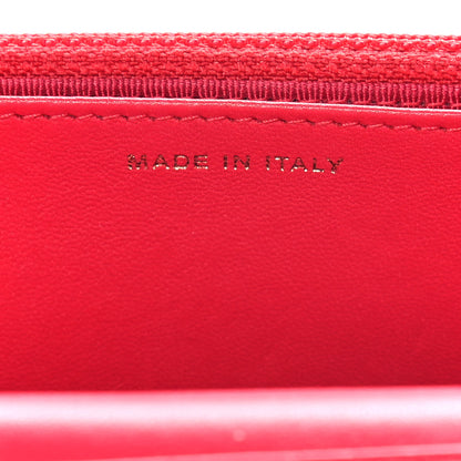 Chanel Lambskin Quilted Wallet On Chain WOC Light Red 6 of 15