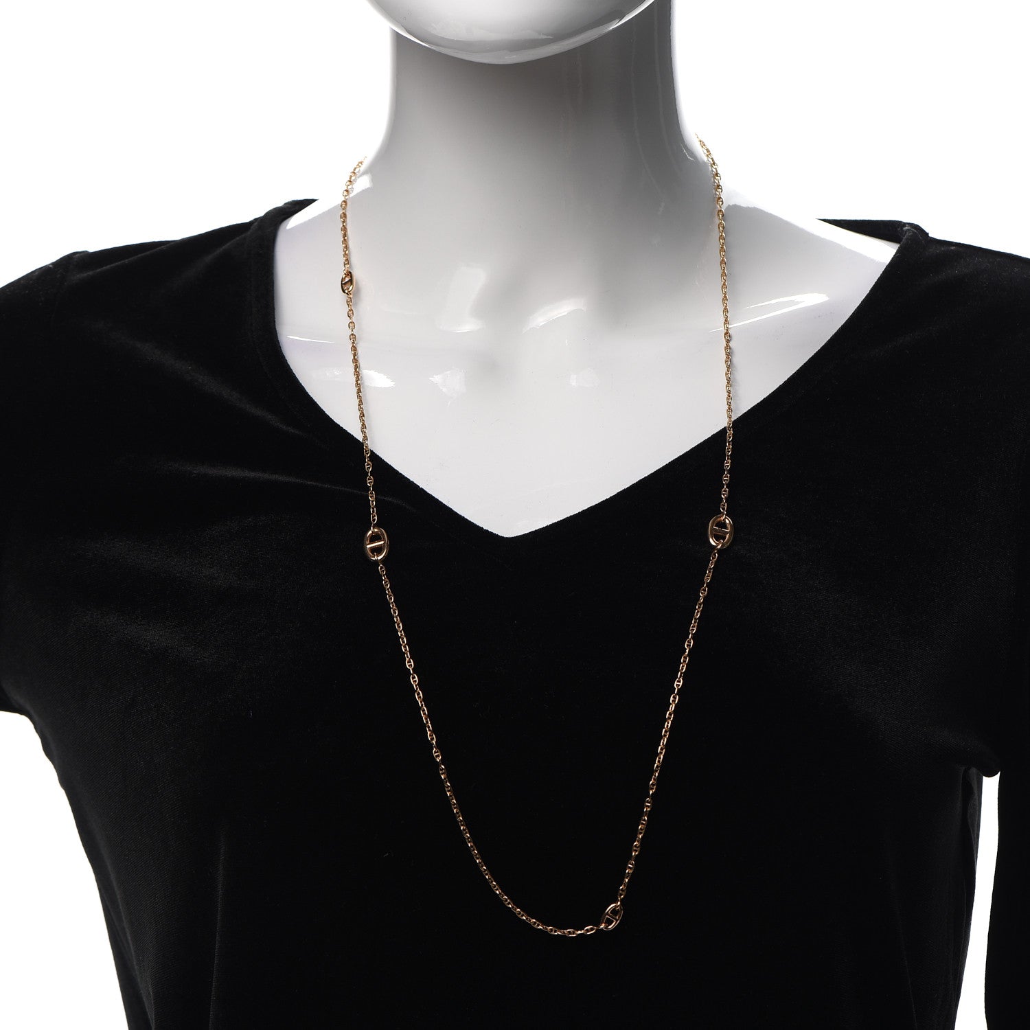 Hermes 18K Rose Gold Chaine d'Ancre Necklace 2 of 5