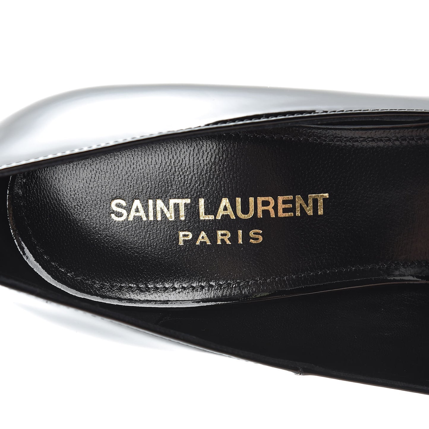 Patent Calfskin Opyum 110 Pumps 38 Black Gold