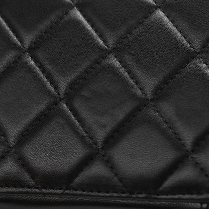 Chanel Lambskin Quilted Golden Plate Clutch With Chain Black 11 of 13