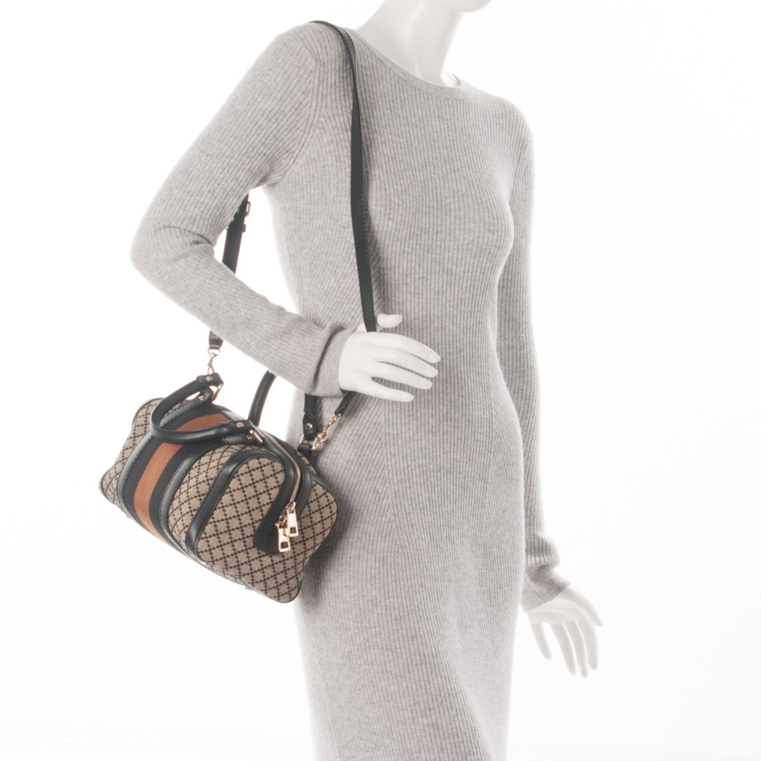 Gucci Diamante Vintage Web Small Boston Black 2 of 7