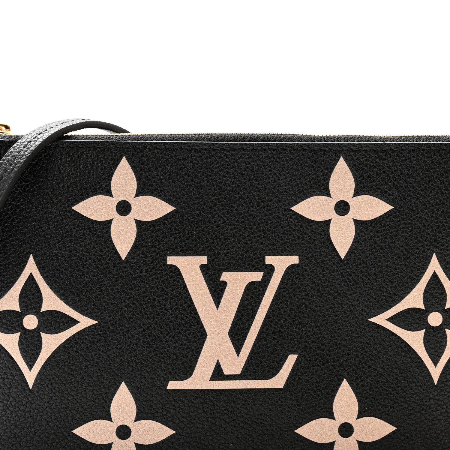 Louis Vuitton Empreinte Monogram Giant Double Zip Pochette Black Cream 8 of 12