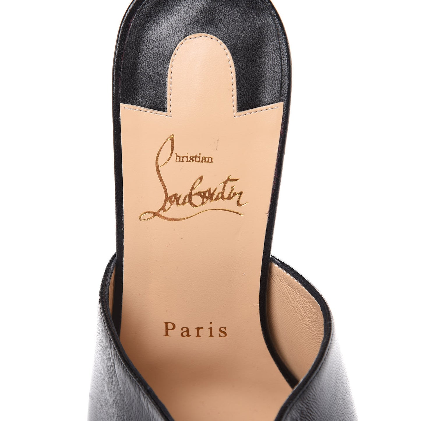 Shiny Nappa Pigamule 100 Slide Sandals 38 Black