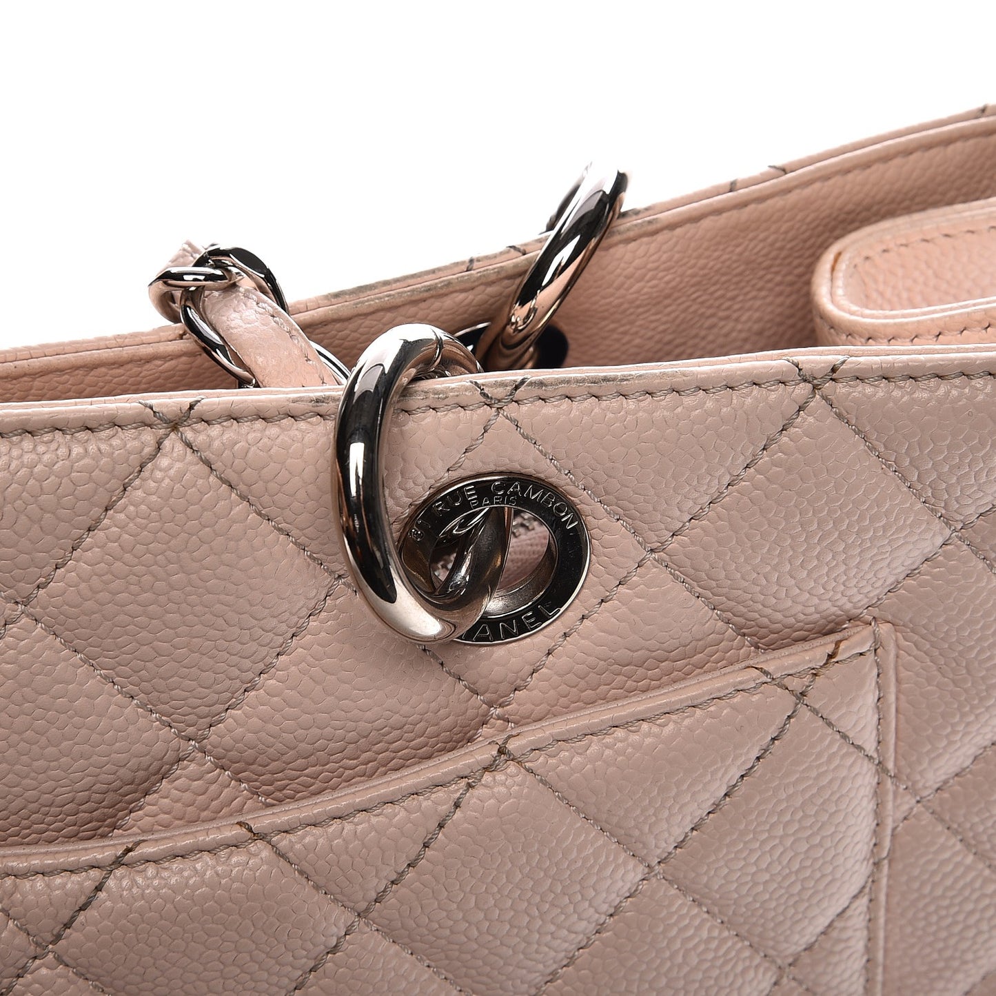 Caviar Quilted Grand Shopping Tote GST Light Pink