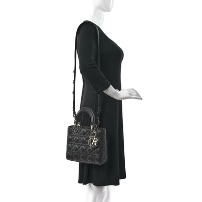 Christian Dior Lambskin Cannage Small Lucky Badges My Lady Dior Dark Grey 2 of 11