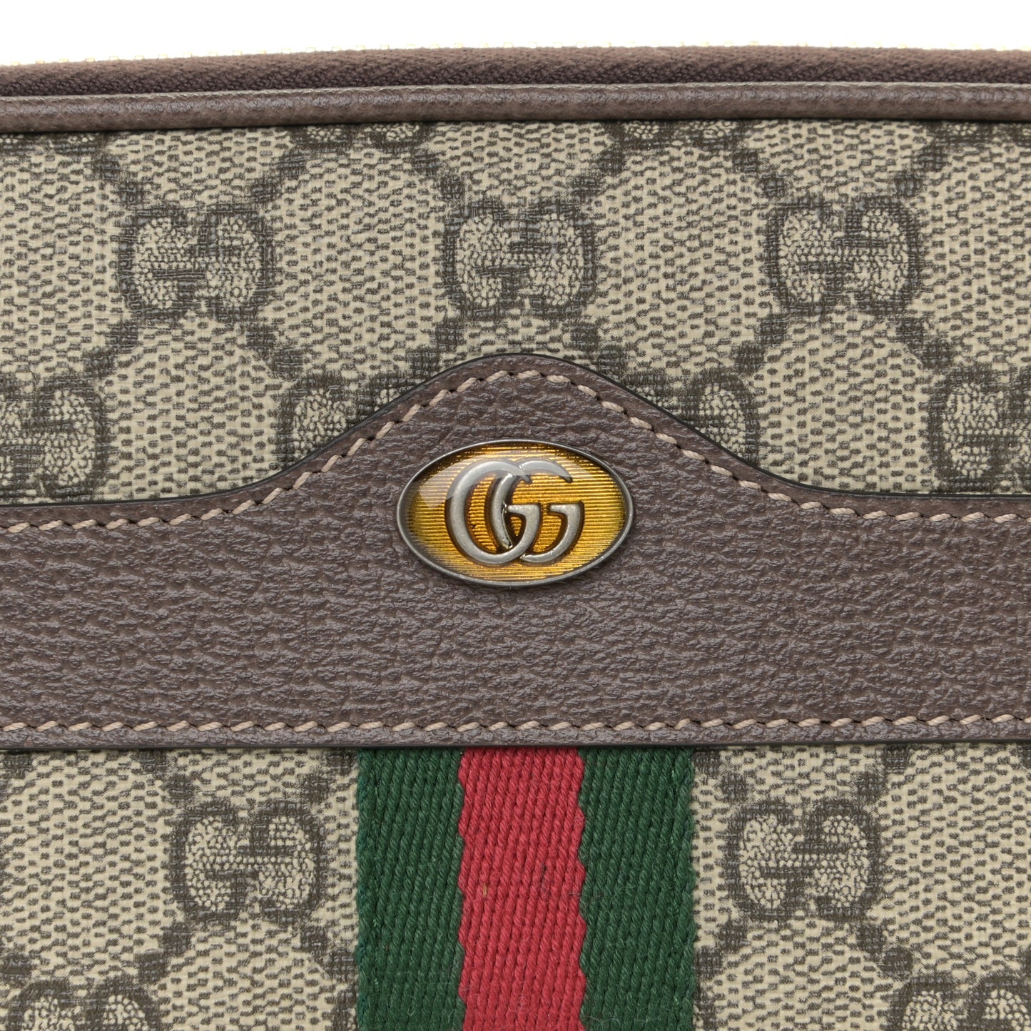 GG Supreme Monogram Ophidia Belted iPhone Case 85 34 Dark Brown