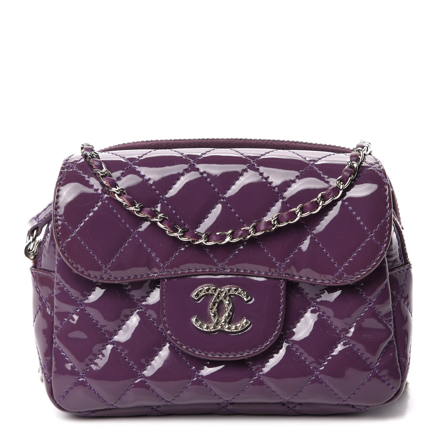 Patent Brilliant Mini Flap WOC Bag Violet