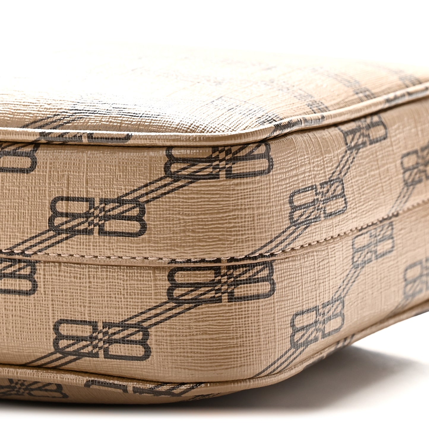 Coated Canvas BB Monogram Medium Signature Camera Bag Beige Brown