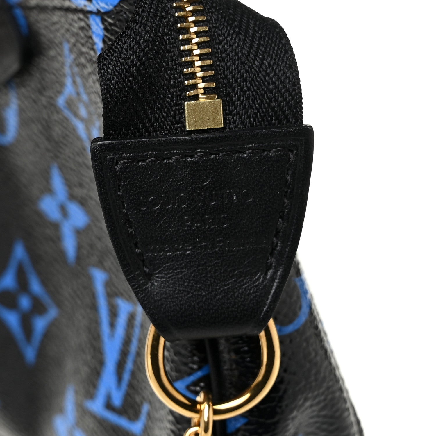 Louis Vuitton Colored Monogram Mini Pochette Accessories Blue Black 6 of 9