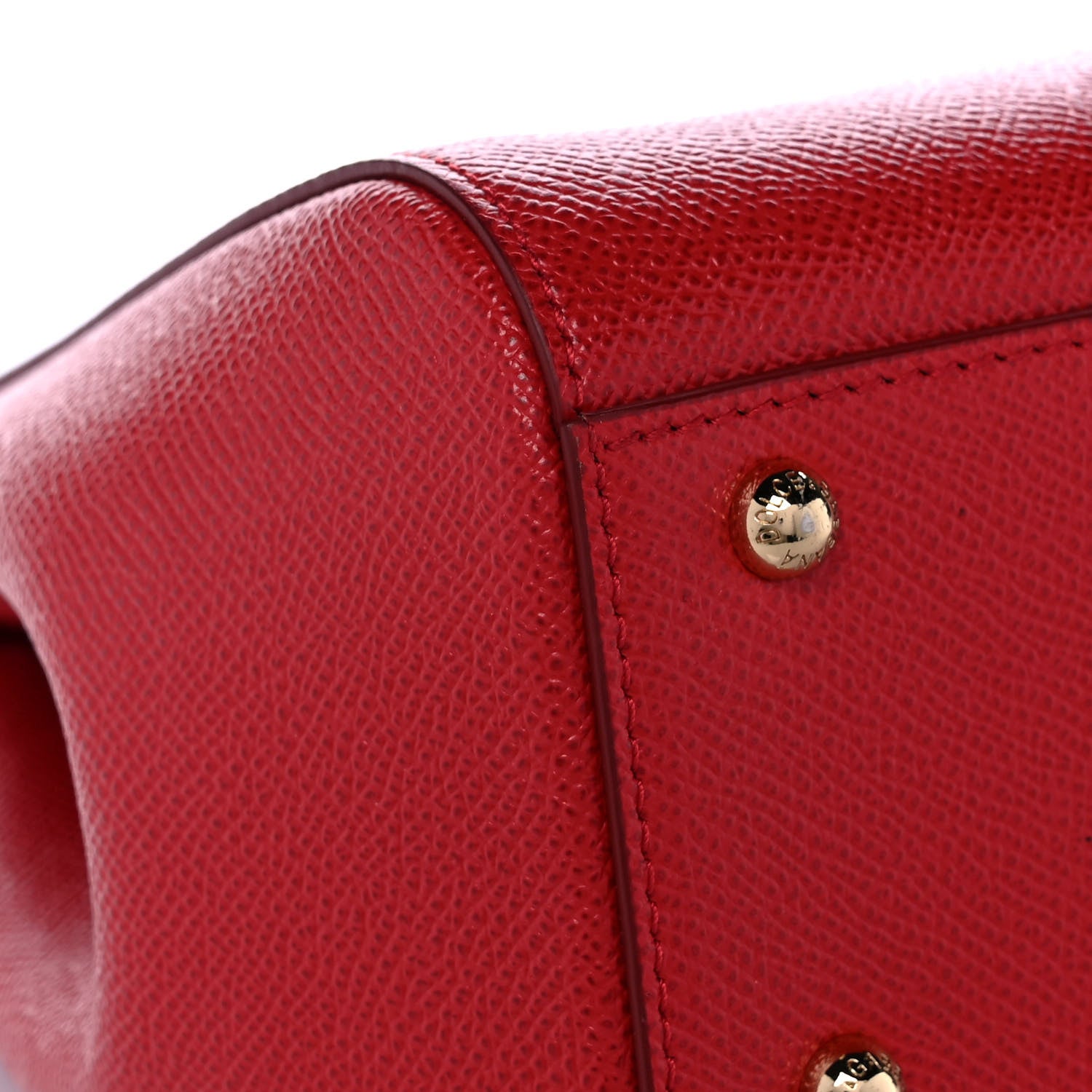 Dolce & Gabbana Dauphine Studded Medium DG Family Patch Miss Sicily Satchel Red 12 of 18