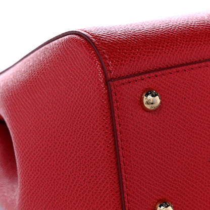 Dolce & Gabbana Dauphine Studded Medium DG Family Patch Miss Sicily Satchel Red 12 of 18