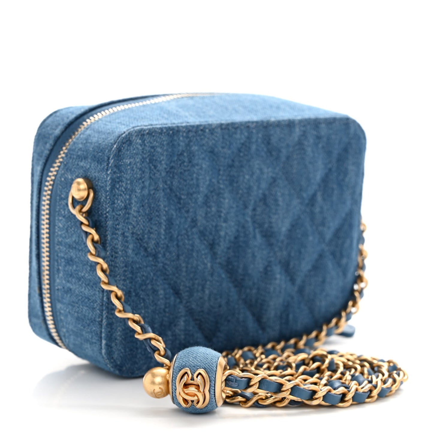 Denim Quilted CC Pearl Crush Camera Case Blue