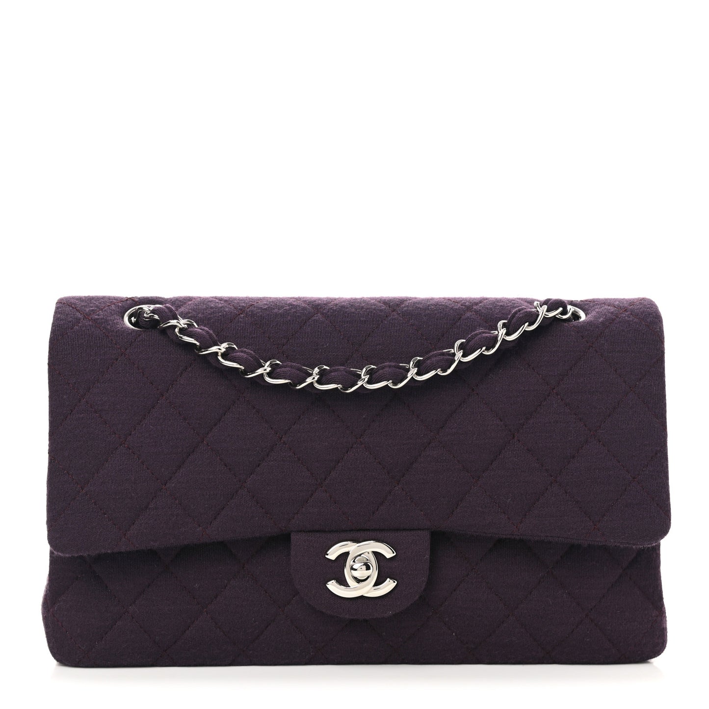 Jersey Quilted Medium Double Flap Purple