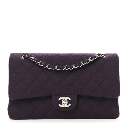 Chanel Jersey Quilted Medium Double Flap Purple 1 of 11