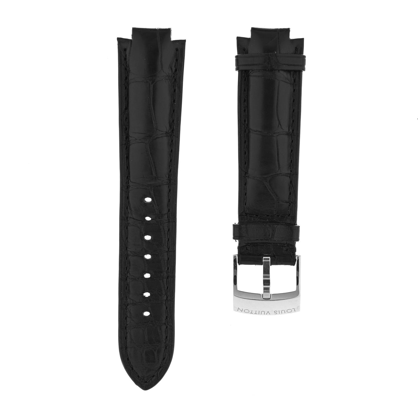 Alligator Tambour Watch Strap Black