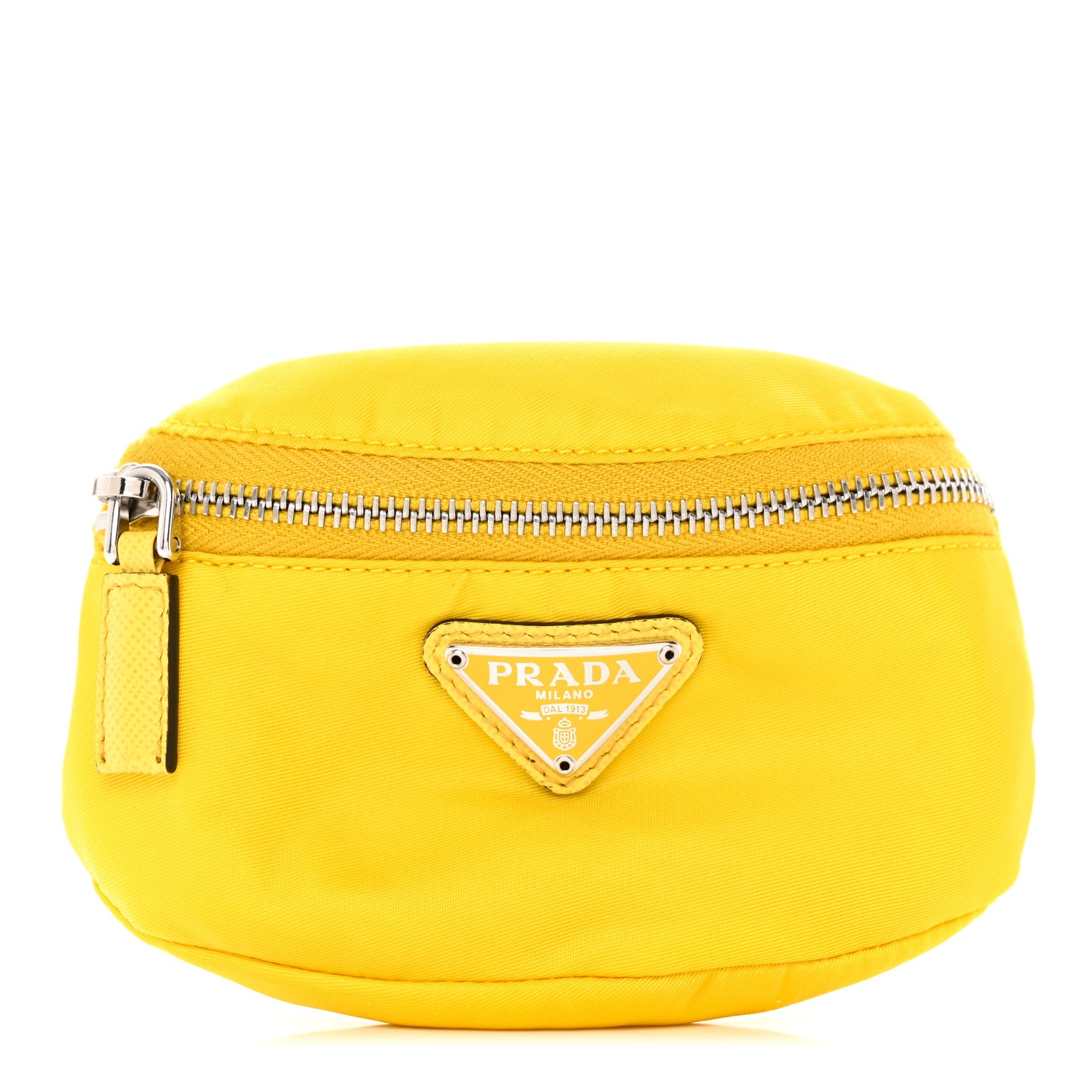 Prada Tessuto Nylon Wrist Pouch Giallo 1 of 11