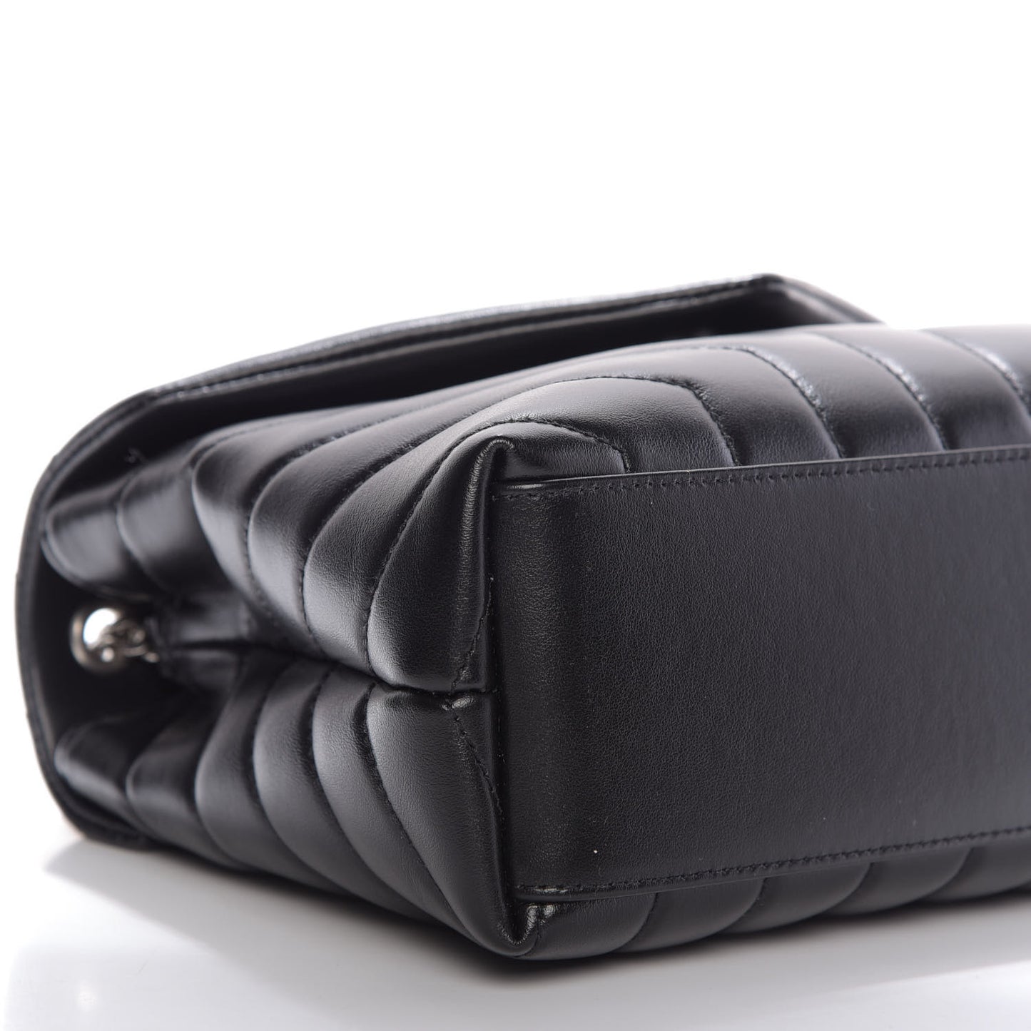 Calfskin Y Quilted Monogram Small Loulou Chain Satchel Black