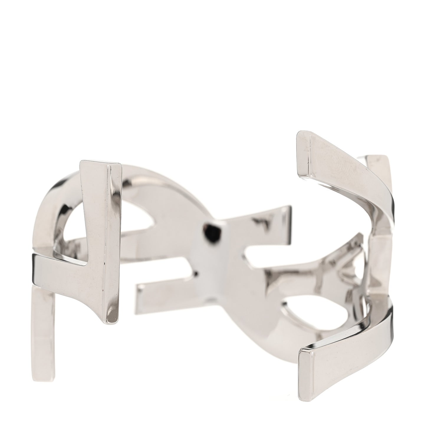 Brass Monogram Cuff Bracelet Palladium