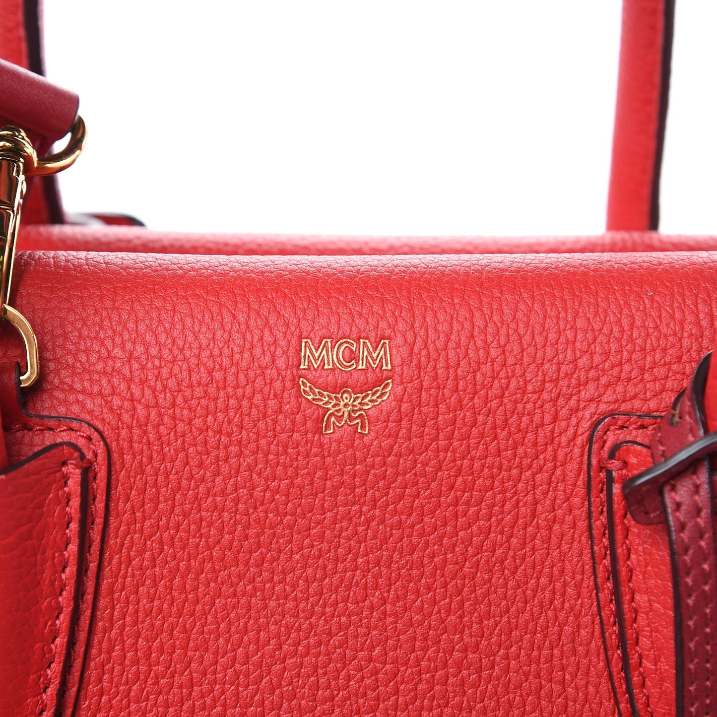 Grained Calfskin Medium Milla Tote Red