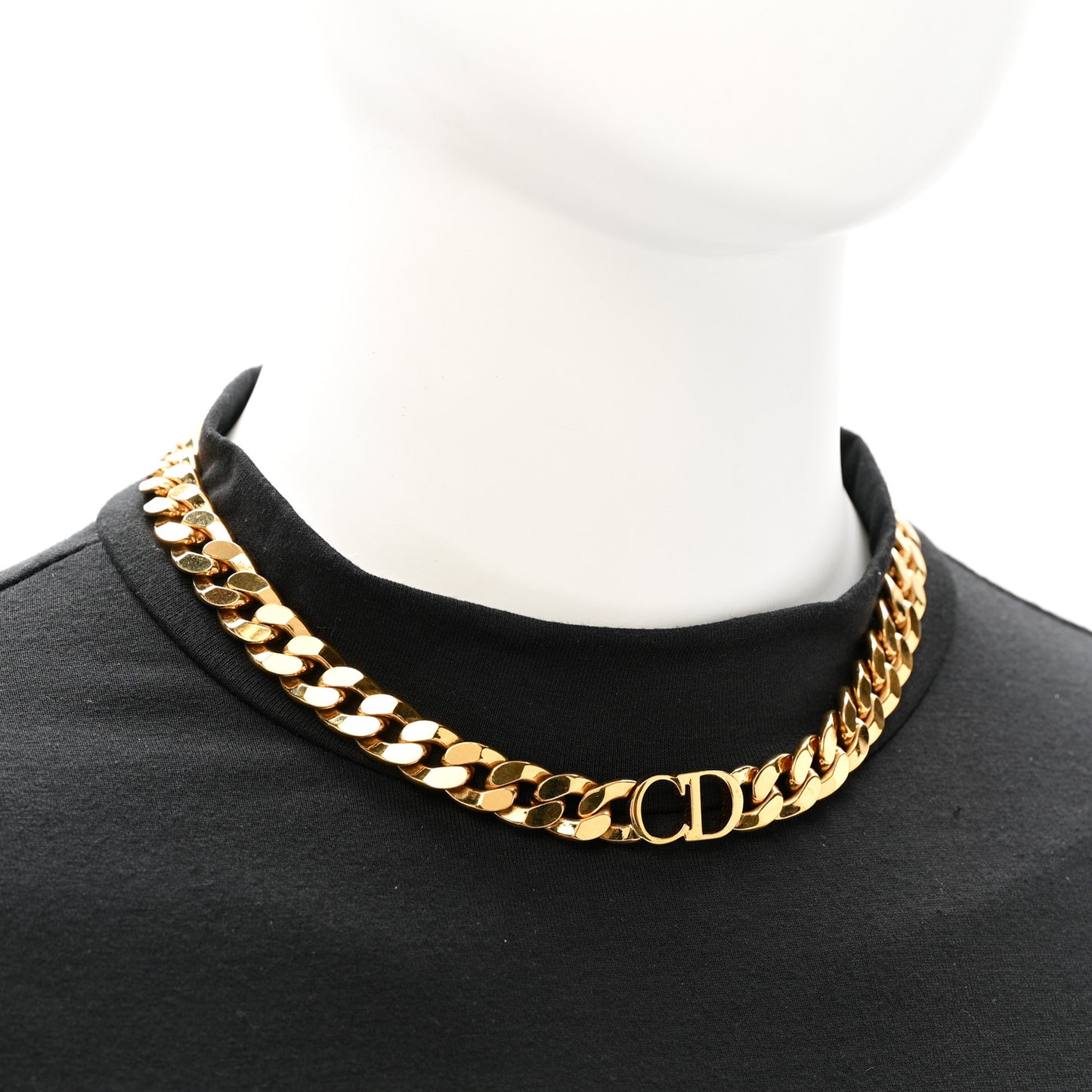Metal CD Choker Necklace Gold