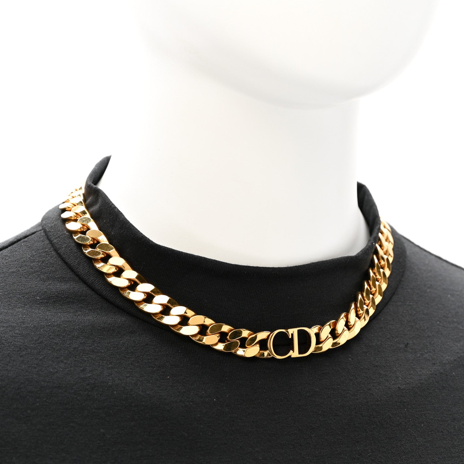 Christian Dior Metal CD Choker Necklace Gold 2 of 5